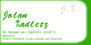 jolan kadletz business card